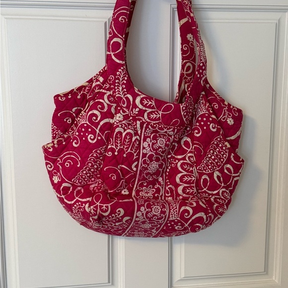 Vera Bradley Handbags - Vera Bradley Pink and Cream Shoulder Bag